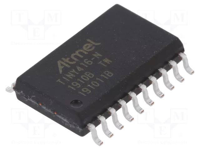 IC: AVR microcontroller; SO20; Ext.inter: 18; Cmp: 1; ATTINY; 1.27mm MICROCHIP TECHNOLOGY ATTINY416-SN