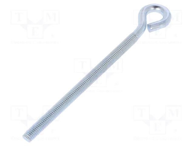 Hook; ring; steel; zinc; Thread len: 91mm; Overall len: 120mm DROMET D-HO.6120