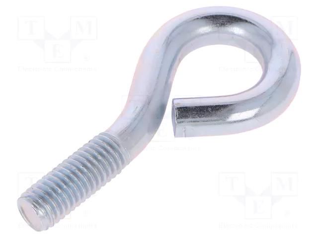 Hook; ring; steel; zinc; Thread len: 20mm; Overall len: 60mm DROMET D-HO.8.60