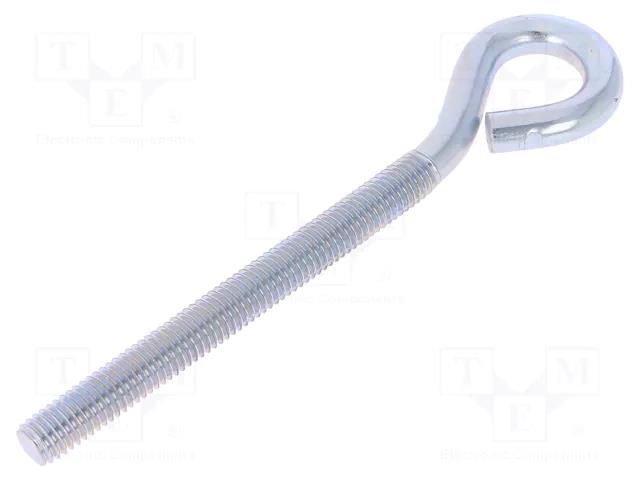 Hook; ring; steel; zinc; Thread len: 80mm; Overall len: 120mm DROMET D-HO.8120