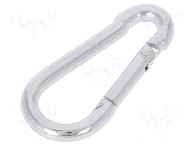 Carabiner; steel; for rope; L: 40mm; zinc; 4mm DROMET D-KSO.4.40