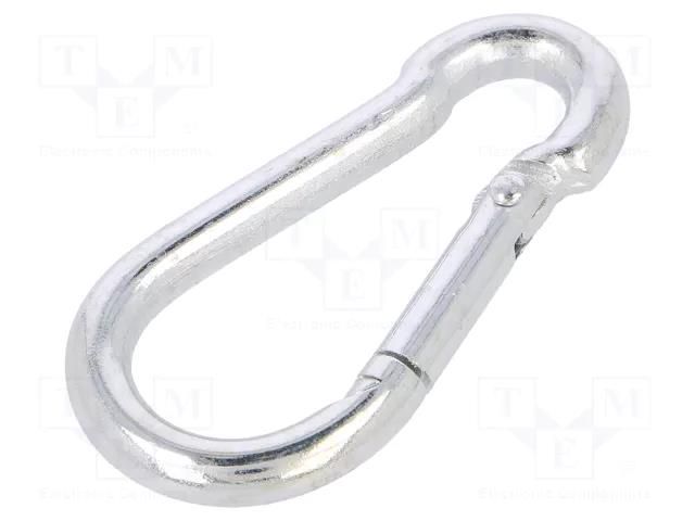 Carabiner; steel; for rope; L: 50mm; zinc; 5mm DROMET D-KSO.5.50