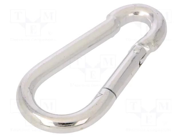 Carabiner; steel; for rope; L: 70mm; zinc; 7mm DROMET D-KSO.7.70