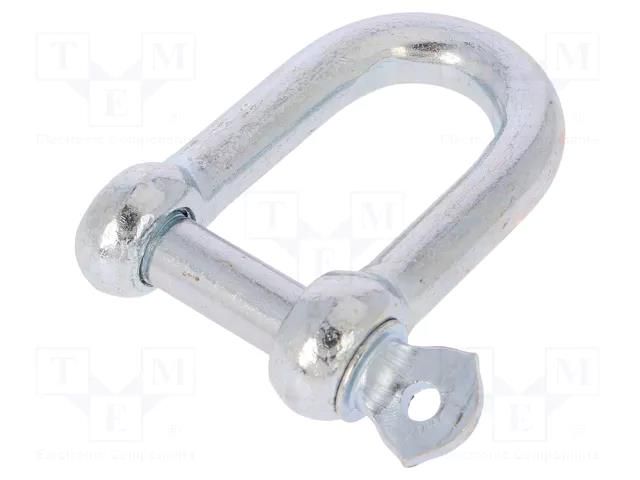 Dee shackle; steel; for rope; zinc; 12mm DROMET D-SK12