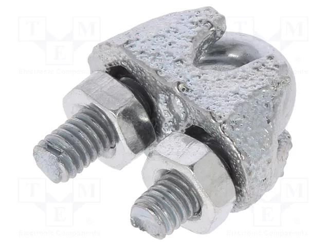 Rope clamp wire; steel; for rope; Ørope: 3mm; zinc; DIN 741 DROMET D-ZL.3