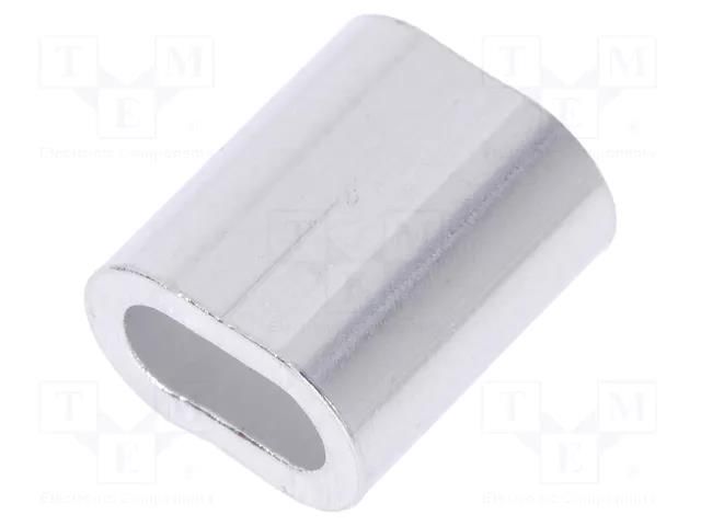 Ferrule; aluminium; for rope; Ørope: 4mm; L: 14mm DROMET D-ZLA.4