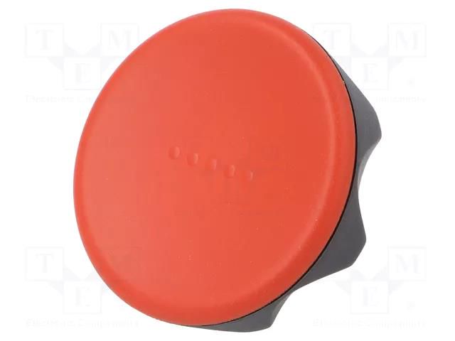 Knob; Ø: 56mm; Ext.thread: M8; 20mm; technopolymer PA; Cap: red ELESA+GANTER ELK.56P-M8X20-C6