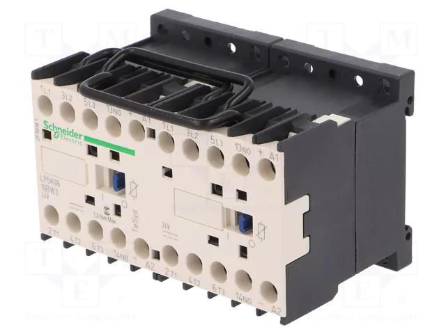 Contactor: 3-pole reversing; NO x3; Auxiliary contacts: NO; 24VDC SCHNEIDER ELECTRIC LP5K0610BW3