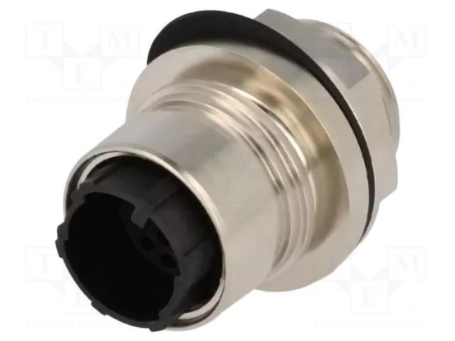 Connector: circular; socket; male; PIN: 16; w/o contacts; 3A; brass BULGIN PXM6012/16P/CR