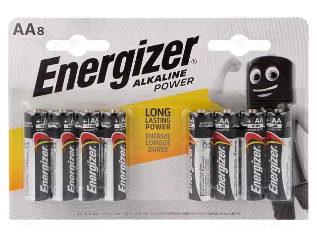 Battery: alkaline; AA; 1.5V; non-rechargeable; 8pcs; Base ENERGIZER BAT-LR6/EGB-B8