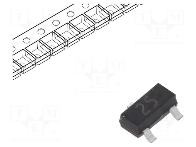 Diode: rectifying; SMD; 100V; 215mA; 4ns; SOT23; Ufmax: 0.855V CDIL CMBD1202-CDI
