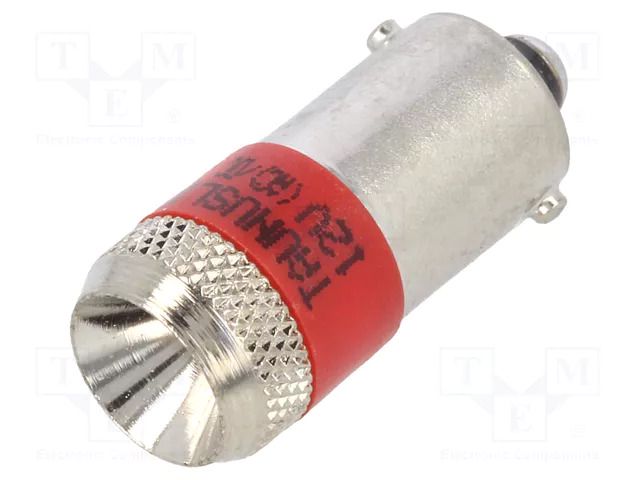 LED; red; 12VDC; Cap: BA9S ABB KA2-2011