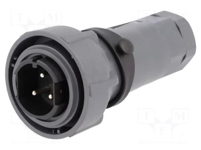 Connector: circular; plug; male; PIN: 3; 25A; 600V; Buccaneer 7000 BULGIN PXP7010/03P/ST1315