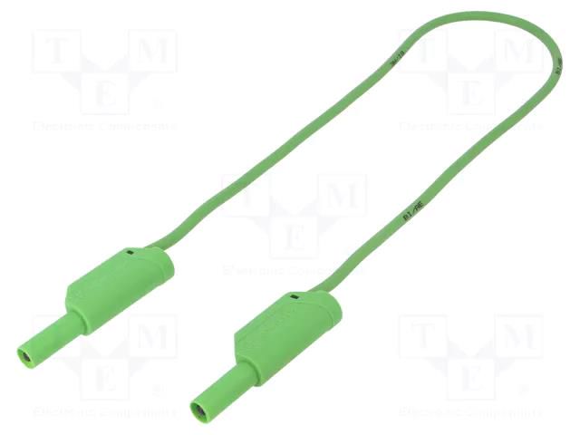 Test lead; 32A; banana plug 4mm,both sides; Len: 0.5m; green SCHÜTZINGER VSFK6000255-GN