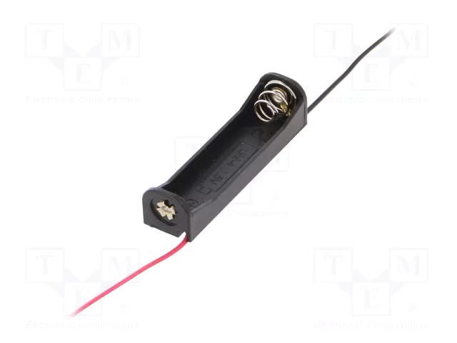 Holder; AAA,R3; Batt.no: 1; cables; 150mm; black COMF BH-411-3A