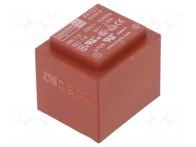Transformer: encapsulated; 2.3VA; 230VAC; 6V; 383mA; PCB MYRRA MYRRA-44157