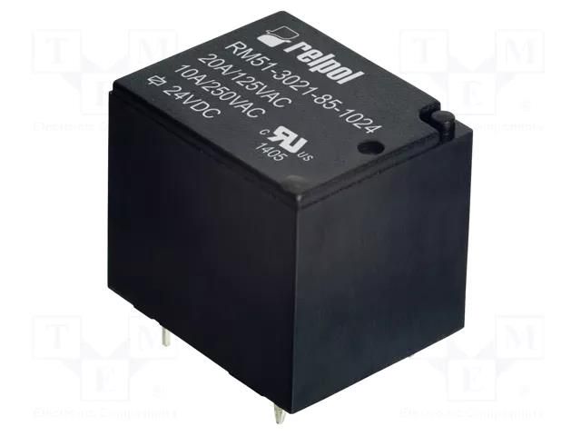 Relay: electromagnetic; SPST-NO; Ucoil: 24VDC; 10A; 10A/250VAC RELPOL RM513021851024