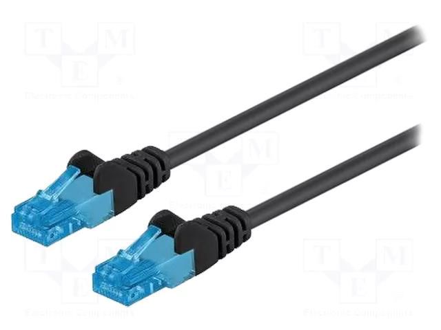 Patch cord; RJ45 plug,both sides; U/UTP; 6a; stranded; Cu; LSZH Goobay U/UTP6A-LSZH-015BK