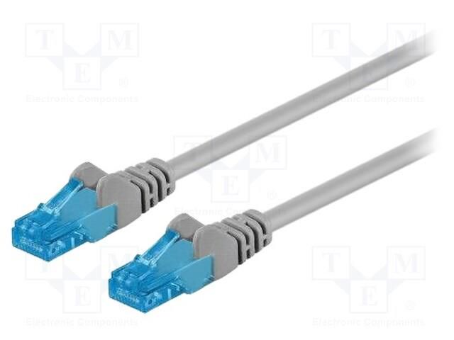 Patch cord; RJ45 plug,both sides; U/UTP; 6a; stranded; Cu; LSZH Goobay U/UTP6A-LSZH-005GY