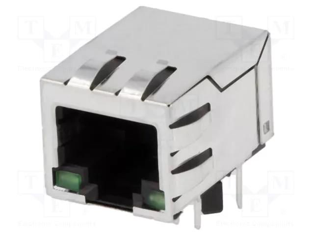 Connector: RJ45; socket; PIN: 8; shielded,with LED; 8p8c; THT BEL FUSE SI-60001-F