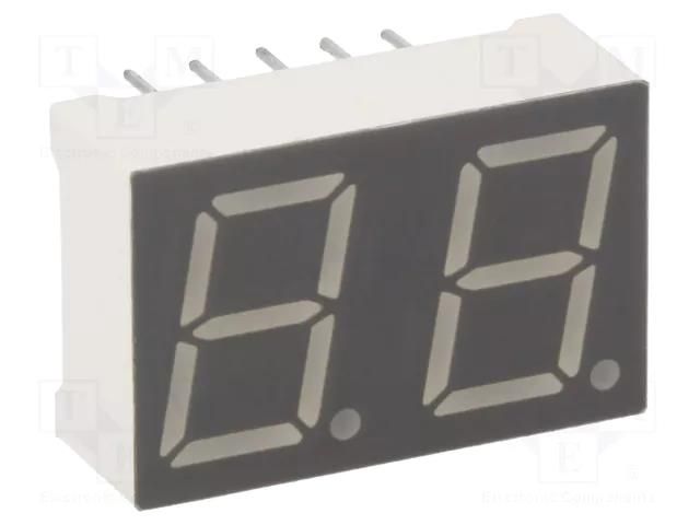 Display: LED; 7-segment; 10mm; 0.39"; No.char: 2; red; 24÷48mcd LUCKYLIGHT KW2-391CVA