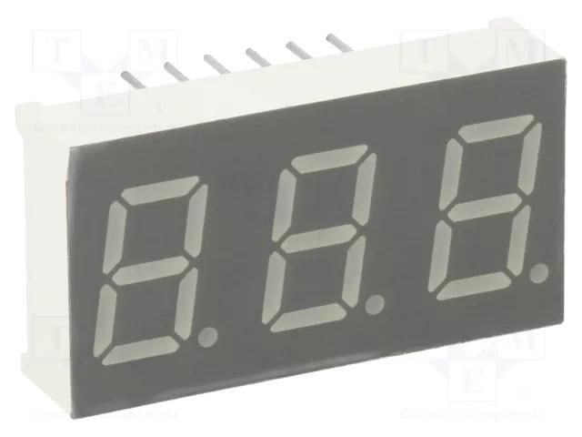 Display: LED; 7-segment; 10.2mm; 0.4"; No.char: 3; red; 35÷70mcd LUCKYLIGHT KW3-401CVA