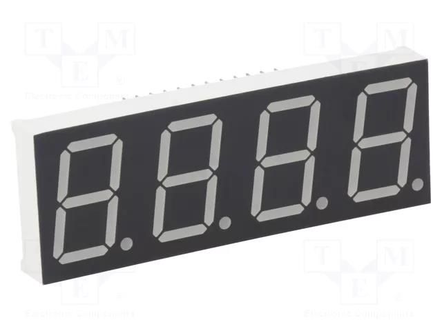 Display: LED; 7-segment; 20.4mm; 0.8"; No.char: 4; yellow-green LUCKYLIGHT KW4-801CGB