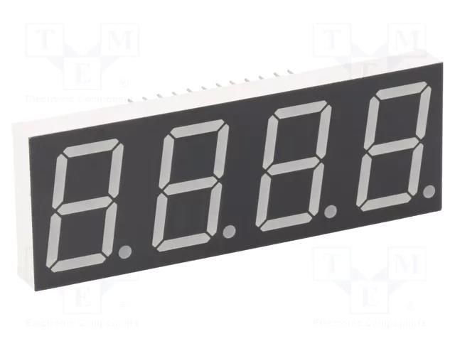 Display: LED; 7-segment; 20.4mm; 0.8"; No.char: 4; yellow-green LUCKYLIGHT KW4-806AGB
