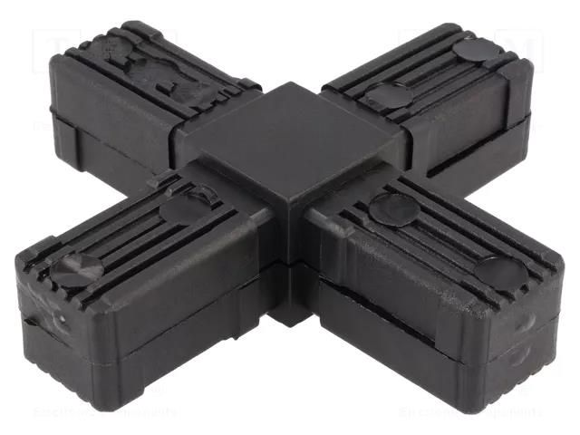 Mounting coupler; for profiles; polyamide; -30÷100°C; I: 77mm ELESA+GANTER STC.30-2A-4W-C9