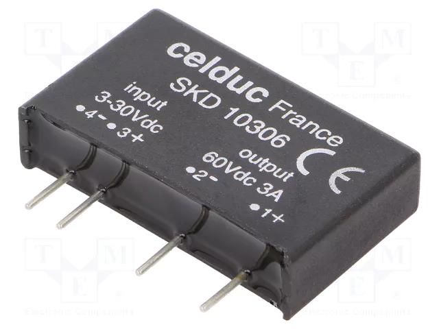Relay: solid state; Ucntrl: 3÷30VDC; 3A; 2÷60VDC; SKD; -40÷80°C CELDUC SKD10306