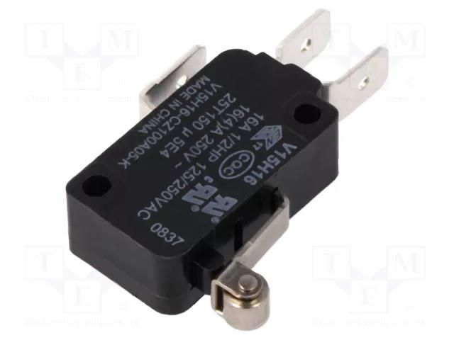 Microswitch SNAP ACTION; 16A/250VAC; with lever (with roller) HONEYWELL V15H16-CZ100A05-K