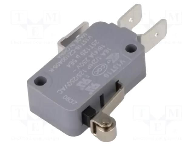 Microswitch SNAP ACTION; 16A/250VAC; with lever (with roller) HONEYWELL V15T16-CZ100A05-K