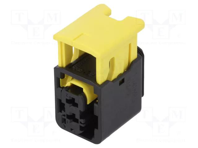 Connector: automotive; plug; female; for cable; PIN: 2; black; IP67 TE Connectivity 1-1418483-1