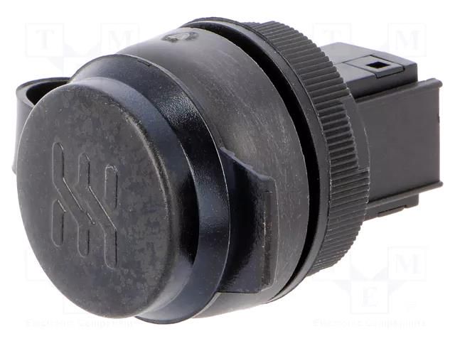 USB socket; 22mm; FrontCom; -40÷70°C; Ø22mm; IP65; black WEIDMÜLLER 1222550000