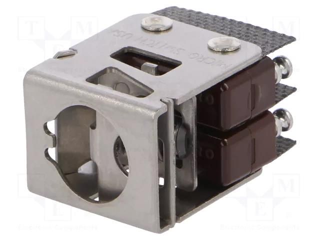 Switch: push-button; Pos: 2; DPDT; 5A/250VAC; (OFF)-ON HONEYWELL 2D2
