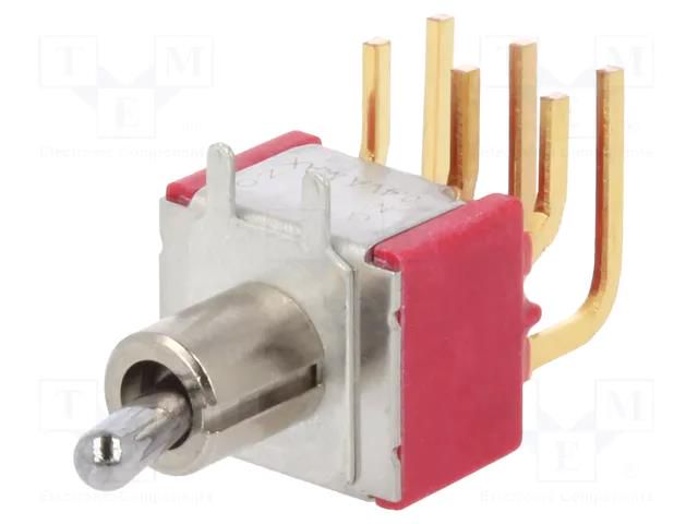 Switch: toggle; Pos: 2; DPDT; ON-ON; 0.02A/20VAC; 0.02A/20VDC; 7000 C&K 7201MD9ABE