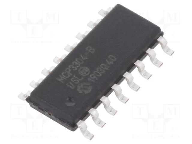 IC: A/D converter; Ch: 4; 13bit; 100ksps; 4.5÷5.5V; SO16; tube MICROCHIP TECHNOLOGY MCP3304-BI/SL