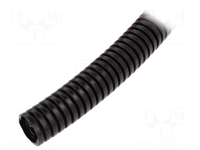 Protective tube; Size: 16; black; L: 50m; with pilot wire; RKGS AKS ZIELONKA RKGS-16P-50M/BK