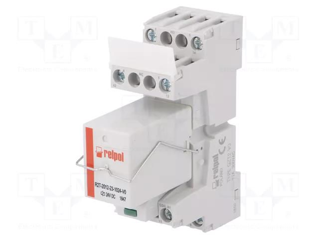 Relay: interface; DPDT; Ucoil: 24VDC; 12A; 12A/250VAC; 12A/24VDC RELPOL PIR2T024DCM41GV0