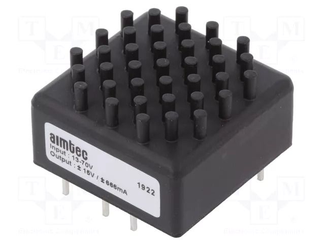 Converter: DC/DC; 20W; Uin: 13÷70VDC; Uout: 15VDC; Uout2: -15VDC AIMTEC AM20CWR-2415DZK