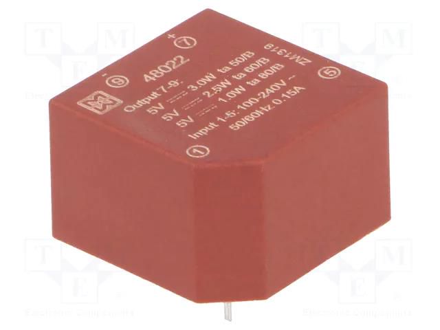 Converter: AC/DC; 3W; Uin: 85÷265VAC,120÷370VDC; Uout: 5VDC; 65% MYRRA MYRRA-48022