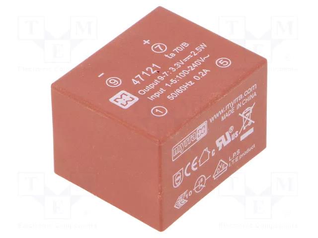 Converter: AC/DC; 2.5W; Uin: 85÷265VAC,120÷370VDC; Uout: 3.3VDC MYRRA MYRRA-47121