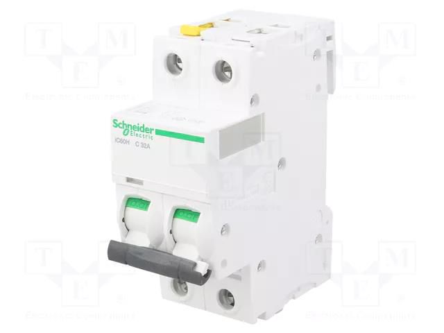 Circuit breaker; 400VAC; Inom: 32A; Poles: 2; Charact: C; 10kA; IP20 SCHNEIDER ELECTRIC A9F07232