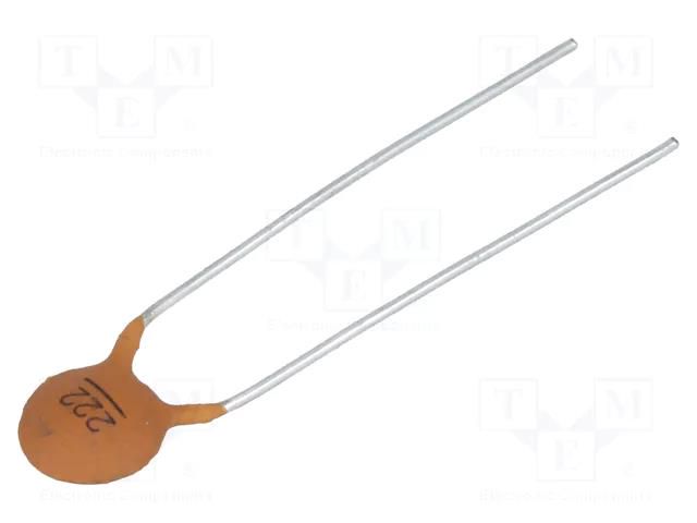 Capacitor: ceramic; 2.2nF; 100V; Y5U; ±20%; THT; 5mm SR PASSIVES CC-222/100