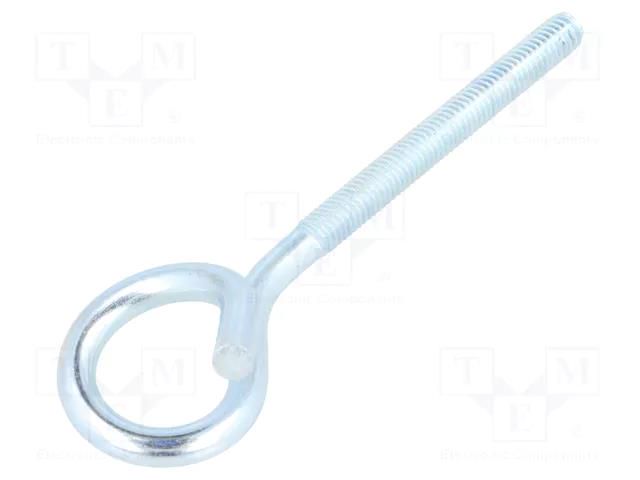 Hook; ring; steel; zinc; Thread len: 55mm; Overall len: 100mm DROMET D-HOH.6100