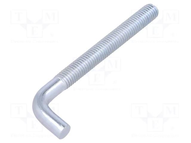 Hook; straight; steel; zinc; Thread len: 75mm; Overall len: 100mm DROMET D-HP10100