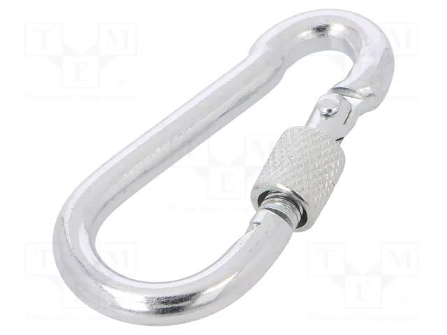 Carabiner; steel; for rope; L: 60mm; zinc; 6mm; with protection DROMET D-KSZ.6.60