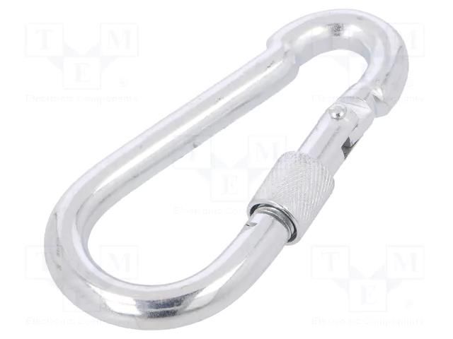 Carabiner; steel; for rope; L: 100mm; zinc; 10mm; with protection DROMET D-KSZ10100