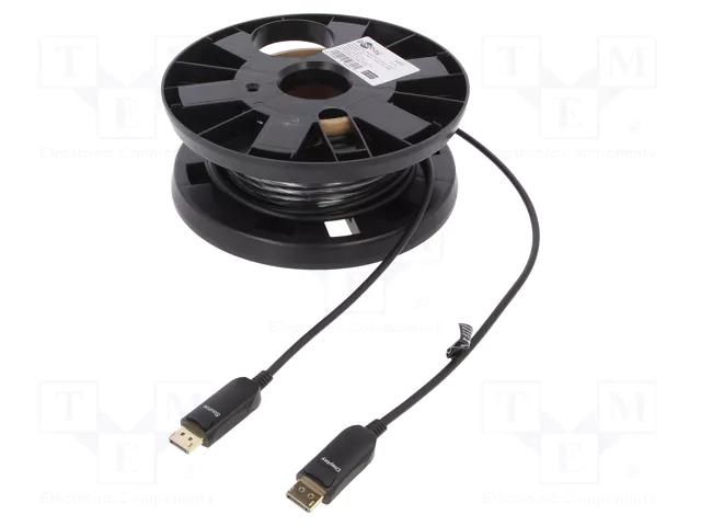 Cable; DisplayPort plug,both sides; 10m; black; metal GOOBAY DP.OPT.10