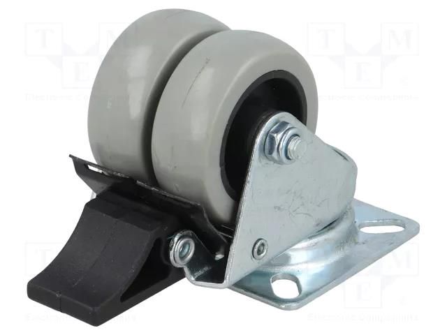 Transport wheel; Ø: 50mm; W: 36mm; H: 71mm; twin wheels; 100kg; steel RADER KPDA-PPU-50S-HC